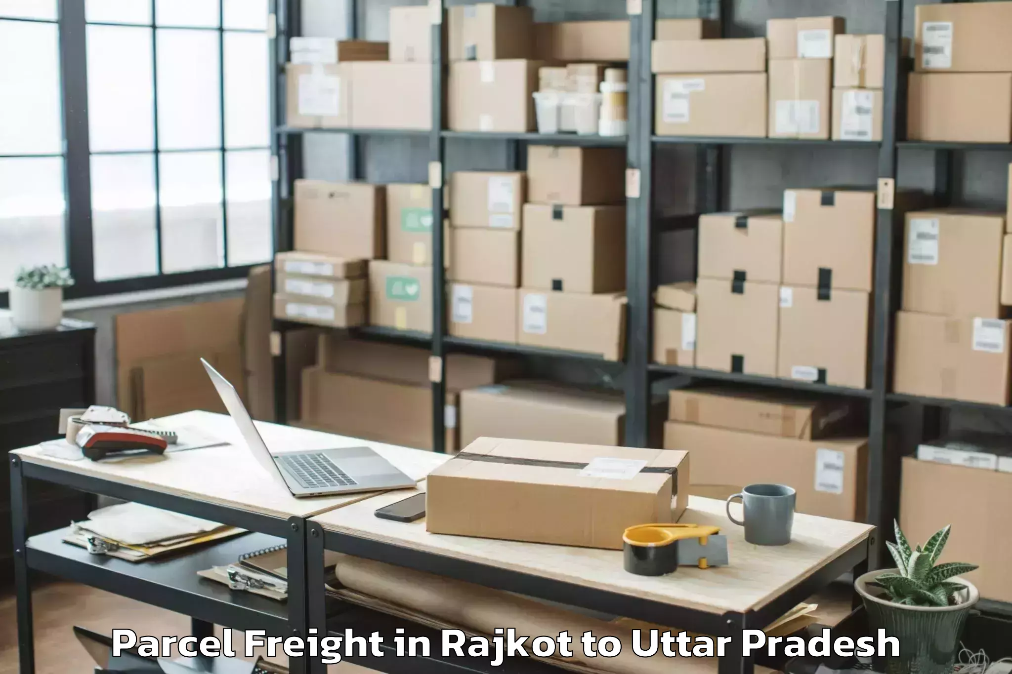 Book Your Rajkot to Surianwan Parcel Freight Today